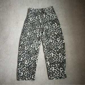 Bohme Lisette Barrel Leg Leopard Print Jeans
